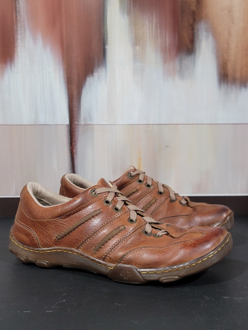 Dr Doc Martens Mens 10 M Casual Oxford 8B97 Brown Leather Lace Up Low Top